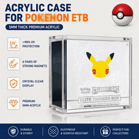 Boîte de présentation en acrylique pour Elite Trainer Box Pokémon pour collectionneurs, avec couvercle à aimant puissant, pour ETB sur étagère, bureau, comptoir de magasin