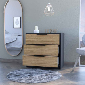 DB Washington commode à trois tiroirs luxe moderne commode tiroirs chêne massif MDF bois pour chambre salon maison meubles stockage - Product Image 5