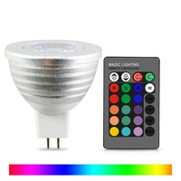 Luz de Techo Empotrada Pequeña, Bombilla LED MR11, Cambio de Color, 12v 4w RGB, Control Remoto, MR16/GU10/E27/E14/GU53, Mini Foco