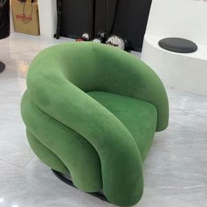 Fauteuil de salon simple et élégant, fauteuil en velours léger et luxueux, fauteuil individuel pour salon - Product Image 6