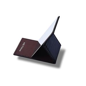 Promotional Items Brown <b>Rectangle</b> Pu Leather Desktop Compact Makeup <b>Mirror</b> - Product Image 1