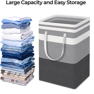 Bán buôn 2 gói 75L lớn tùy chỉnh linen vải quần áo giặt Giỏ ráp xách tay có thể gập lại bẩn giặt cản trở - Product Image 5