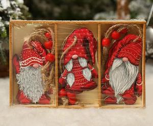 Décorations suspendues de Noël en bois mignon elfe nain elfe - Product Image 5