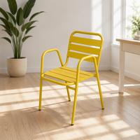 Chaise de salle à manger moderne minimaliste en aluminium – Légère, empilable, pour usage commercial extérieur, entrepôt, jardin, événement, fête, patio, balcon