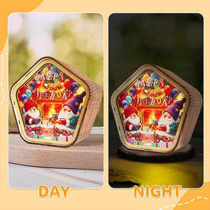 Veilleuse créative en bois 3D stéréoscopique cadeau créatif fête de la mi-automne fête du printemps atmosphère ornement de chevet - Product Image 4
