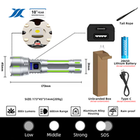 Lampe torche LED tactique portable haute luminosité avec bande fluorescente