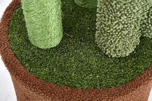 Pohon kucing kaktus bergaya dengan tempat tidur mewah tiang gores hijau dan desain memanjat yang menyenangkan - Product Image 5