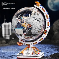 Ensemble de blocs de construction Globe Lumineux 90104, Série MOC Idea Modèle Terrestre, Jouet de Construction Scientifique Éducatif et Ornement de Bureau