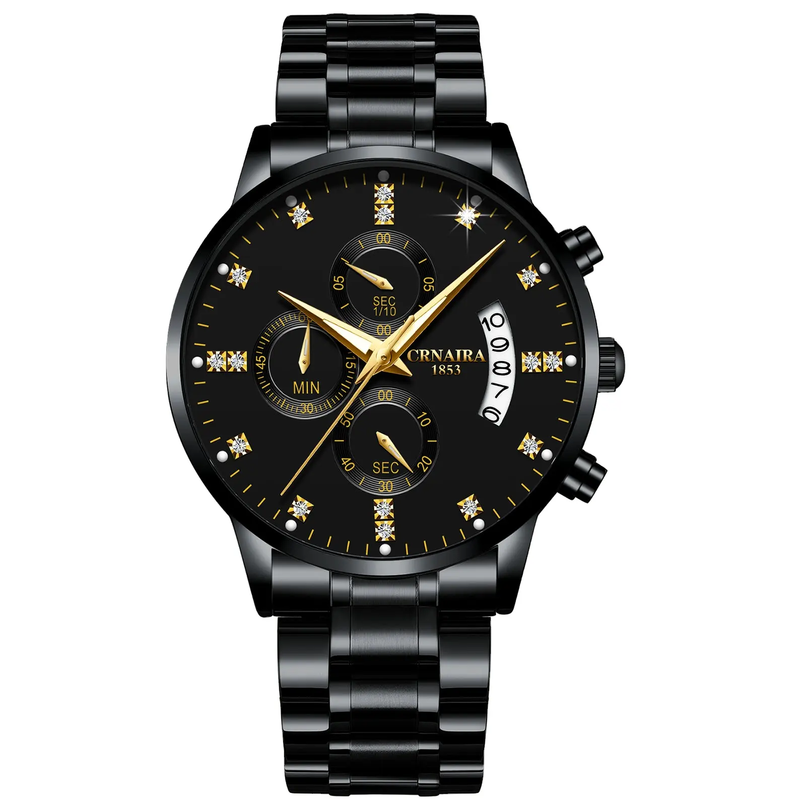 2022 New Watch Hardened Mineral Glass Mirror Quartz Fashion Men's Waterproof Watch