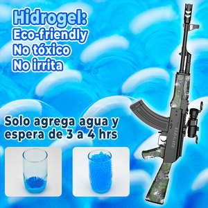 Pistolet à billes de gel automatique rechargeable Elegate JUG.G850 AK 47 avec lunette de visée et design tête de mort, en ABS, pour jeux en extérieur - Product Image 4