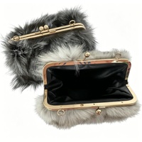 Sacs de soirée en peluche douce pour femmes élégantes fourrure de renard dîner fête pochette chaîne bandoulière hiver chaud luxe sacs à main de créateur
