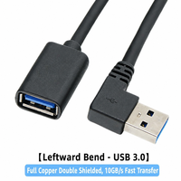 Câble d'extension USB 3.0 coudé à 90 degrés, charge rapide 5A, pour ordinateur, souris, clavier, clé USB, en cuivre sans oxygène