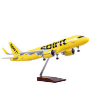 Modèle d'avion Airbus A320 Spirit Airlines en résine ABCI 47 cm, standard, sans éclairage, objet de collection, décoration de bureau