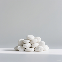 Мраморные гальки Natura Tumbled Snow White, мелкие булыжки, речной камень для декора экстерьера вилл и парков, натуральный камень