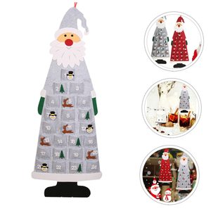 Santa Christmas <strong>Advent</strong> <strong>Calendar</strong> 3D <strong>Felt</strong> Hanging 24 Days Countdown <strong>Calendar</strong> with Gift Pocket Xmas Holiday Wall Door Decoration - Product Image 2