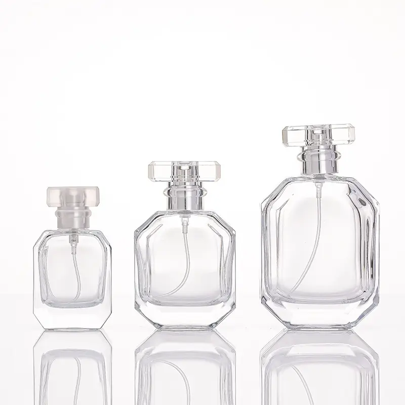 Großhandel 30ml 50ml 75ml 100ml Leere Luxus Flat Square Spray Duft Parfüm flasche Nachfüllbare Parfüm glasflasche