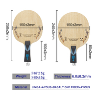 Lame de tennis de table en fibre de basalte GNF améliorée RXTON 9Pro avec contrôle stable pour l'entraînement en club