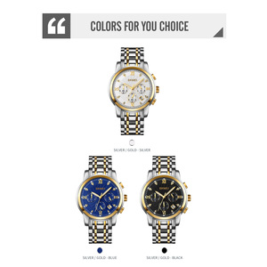 Esfera elegante con marcadores de cristal brillantes que ofrecen funciones prácticas de indicación de hora, fecha y cronómetro en un diseño elegante. - Product Image 6