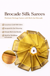 Saris traditionnels en coton brocart avec un riche tissage en zari, artisanat indien pour les mariages, les festivals et les fêtes - Product Image 6