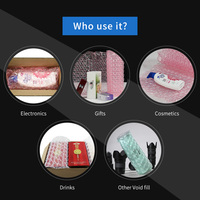 Valentijnsdag hartvormige ecovriendelijke opblaasbare luchtkussenfolie roze nylon 30% extra kussen cadeauverpakkingsmateriaal