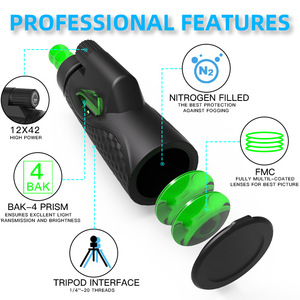 SUNCORE <b>Monocular</b> 12X42 High Power <b>Night</b> <b>Vision</b> With Tripod And Phone Mount For Outdoor Use - Product Image 2