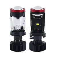 GOODZOOM Y7D Kit de conversion de phares à LED H4 Bi-LED avec lentille de projecteur, ampoule H4 Bi-LED, faisceau Hi/Lo, 12V 24V pour voiture