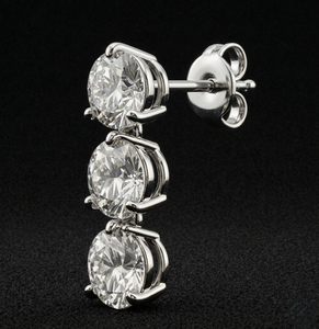 Fine Platinum Diamond Stud Earrings IGI Certified Brilliant Cut High Clarity <b>Stones</b> Elegant Minimalist Jewelry Women Party - Product Image 3