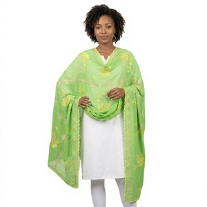 Wholesale Women Chiffon Shawl Floral Embroidered Lightweight Breathable Soft <b>Wrap</b> Scarf OEM ODM Custom - Product Image 1