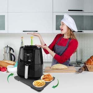 Deslizador para Electrodomésticos 360 °   Bandeja Rodante para Cafetera, Bandeja Deslizante de Bambú para Electrodomésticos de Encimera con Ruedas - Product Image 3