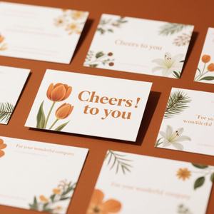 Design a colori stampato con Logo personalizzato a basso MOQ grazie cartoline cartoline cartoline di ringraziamento per affari - Product Image 4