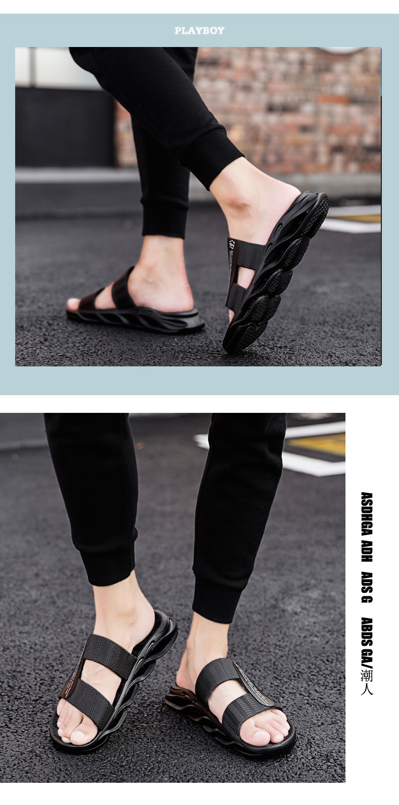Summer Outdoor Sldes Sandals Men Rubber Soft Casual Slippers Sandals for Mens