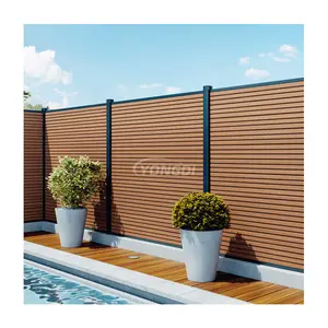Esterno alluminio plastica stecca legno privacy pannello decorativo giardino zaun outdoor wpc patio deck recinzioni per case