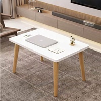 Table basse/de salle à manger moderne en bambou, petite, carrée, mobile, design simple, pour salon, chambre, appartements locatifs, table d'appoint de canapé