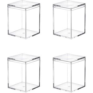 Kitchen Spice Storage Box Modern Multifunction Stackable Clear Acrylic Square <b>Canister</b> <b>Set</b> Lid Injection-Molded Food Grade - Product Image 1