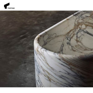 Tostone Arabescato Wit Marmer Ovale Vrijstaande Natuurstenen Badkuip Voor Thuis Villa Luxe Badkuip Wasruimte Decoratie - Product Image 6