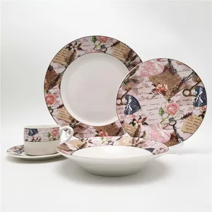 South America 2024 20pcs dinnerware set plate set porcelain plates for restaurant