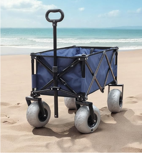 Premium Heavy Duty <strong>Folding</strong> <strong>Wagon</strong> Cart With TPU Inflatable Wheel Outdoor Collapsible Utility Cart For Camping <strong>Beach</strong> Picnic Hiking - Product Image 4