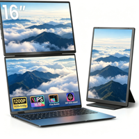 Moniteur portable 16 pouces 1200P Plug and Play en gros avec haut-parleurs pour ordinateur portable et PC, écran externe pour les voyages d'affaires