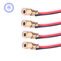 Module de Diode Laser rouge à points Laser, Mini tête en cuivre 6mm 5V 650nm 5mW