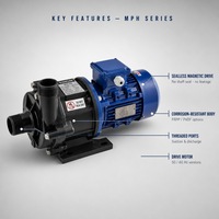 Pompe magnétique chimique MPH-422 400L/min 23m 2HP sans fuite CFRPP PVDF résistante à la corrosion, pompe centrifuge pour solution de nettoyage