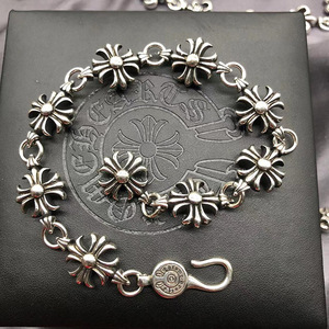 Nouveau à la mode rétro Punk argent croix Bracelet Bracelet avec lien chaîne Vintage Style marque bijoux pour hommes et femmes - Product Image 1