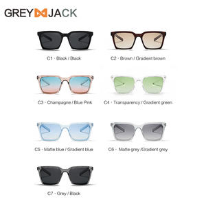 Gafas de Sol Cuadradas Grises Jack, Armazón TR90, Protección UV400, Unisex, Polarizadas, Tipo 3, Lentes TAC Negras - Product Image 1