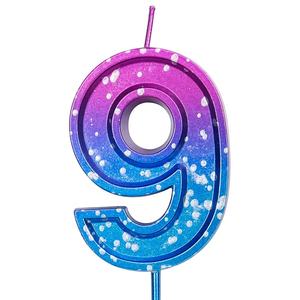 2,76 pulgadas oro rosa verde Feliz <span class=keywords><strong>cumpleaños</strong></span> pastel número velas pastel congelado decoración para fiesta celebración - Product Image 6