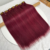 Lot de Cheveux Humains Naturels 100% Brésiliens, Cuticules Alignées, Double Tirage, Grade 12A, Cheveux Bruts Raides Roux 99J