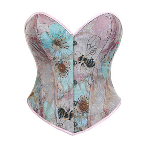 <span class=keywords><strong>New</strong></span> phong cách Tòa Án Corset màu xanh lá cây Bee <span class=keywords><strong>Jacquard</strong></span> vải giảm béo cơ thể hình thành áo Corset Top - Product Image 4