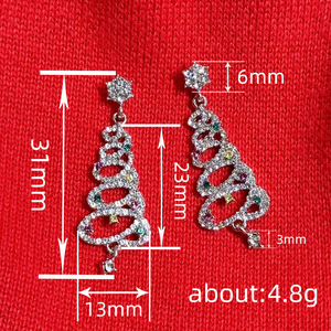 Orecchini Pendenti a Forma di Albero di Natale per Donne, Gioielli Scintillanti e Colorati, Regalo Festivo alla Moda - Product Image 4