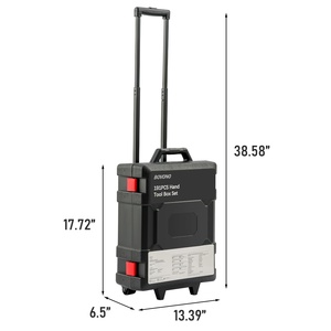 Ensemble <span class=keywords><strong>d</strong></span>'outils <span class=keywords><strong>de</strong></span> 191 pièces pour hommes, trousse à outils pour la maison avec valise à roulettes en plastique, ensemble <span class=keywords><strong>d</strong></span>'outils manuels portables pour la maison et l'automobile - Product Image 5