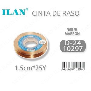 ริบบิ้นผ้าซาตินอิลัน 1.5 ซม. 25 หลา สีน้ำตาล D24 - Product Image 3