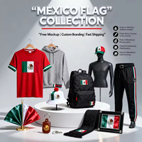 Venta al por mayor de diseño libre Bandera de México camiseta de aficionado al fútbol Día DE LA Independencia bandera 3D impresión completa camiseta para regalos corporativos