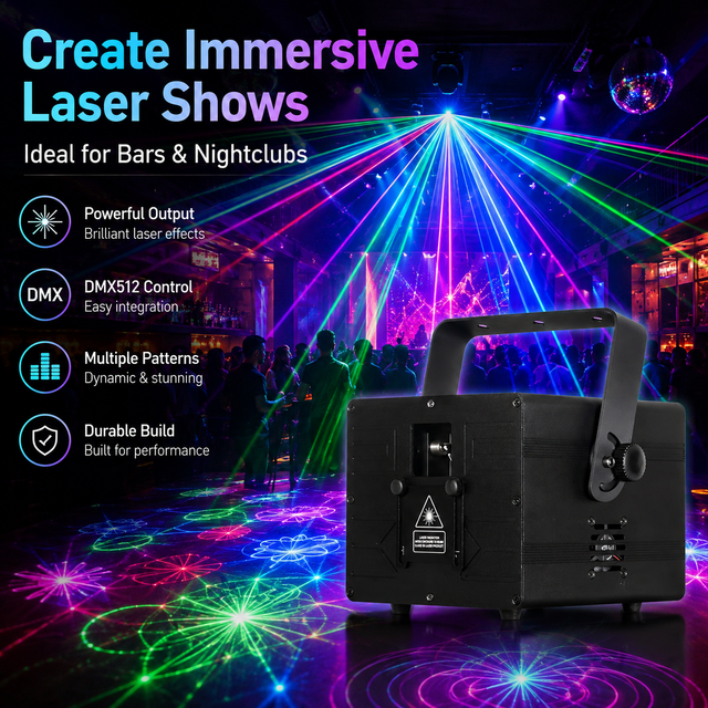 RGB Animation Laser Projector 45K Scanner ILDA DMX512 SD Card Control Laser Light for Club Event Rental Professional Stage